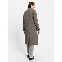 Wool-Blend Herringbone Coat