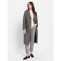 Wool-Blend Herringbone Coat