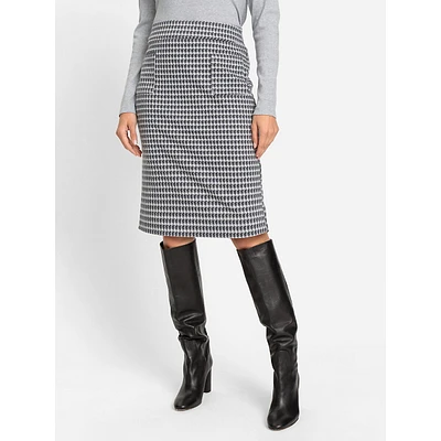 Houndstooth Pull-On Skirt