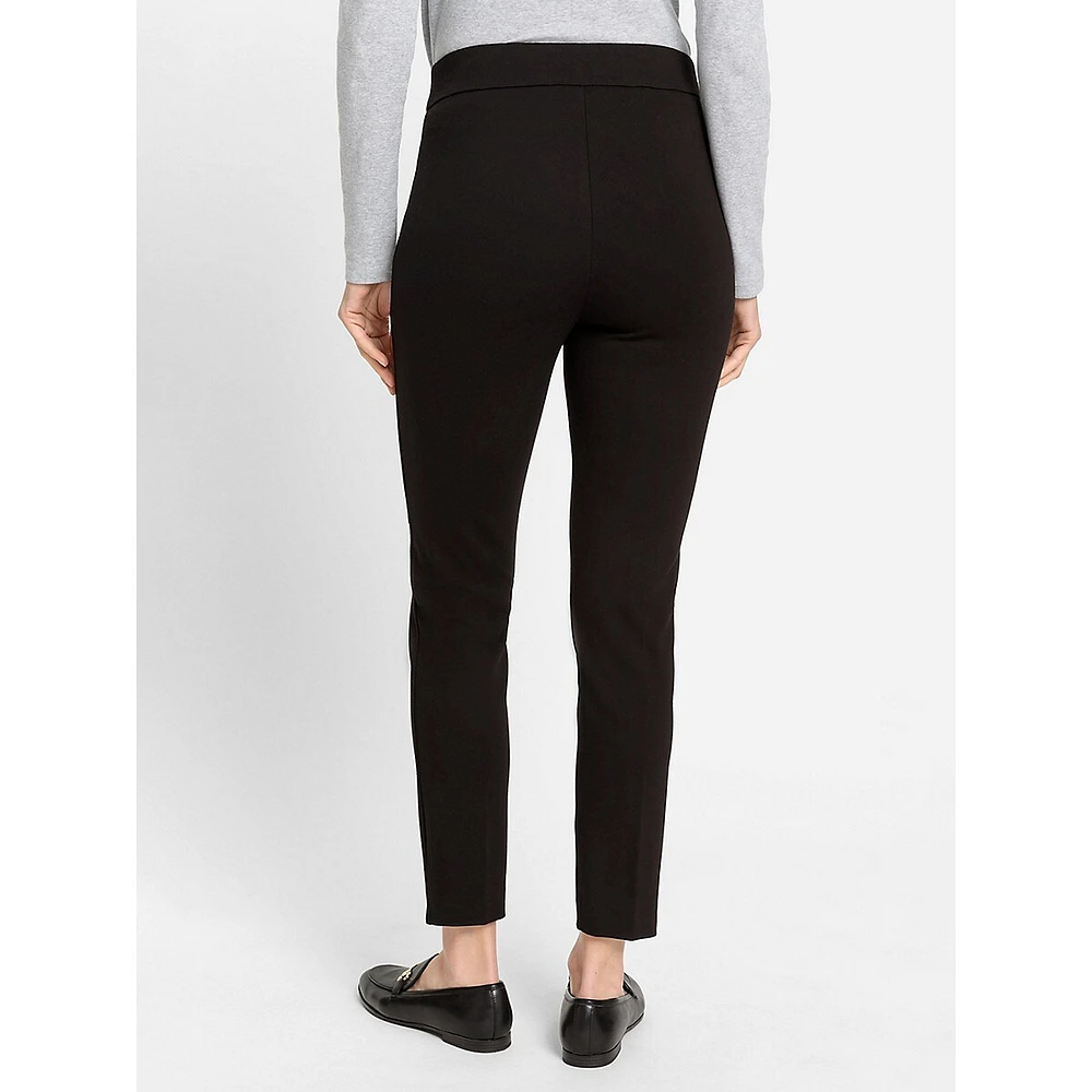 Pia Fit Cropped Slim-Leg Pull-On Pants