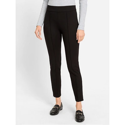 Pia Fit Cropped Slim-Leg Pull-On Pants