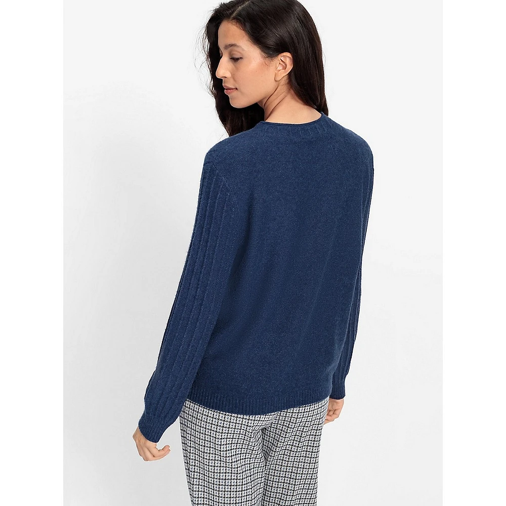 Crewneck Rib-Knit Sweater