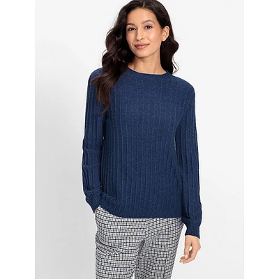 Crewneck Rib-Knit Sweater