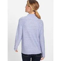 Lattice-Front Mockneck Sweater