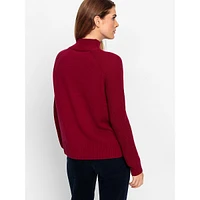 Wool-Blend Turtleneck Raglan Sweater