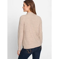 Mockneck Cable-Accent Sweater