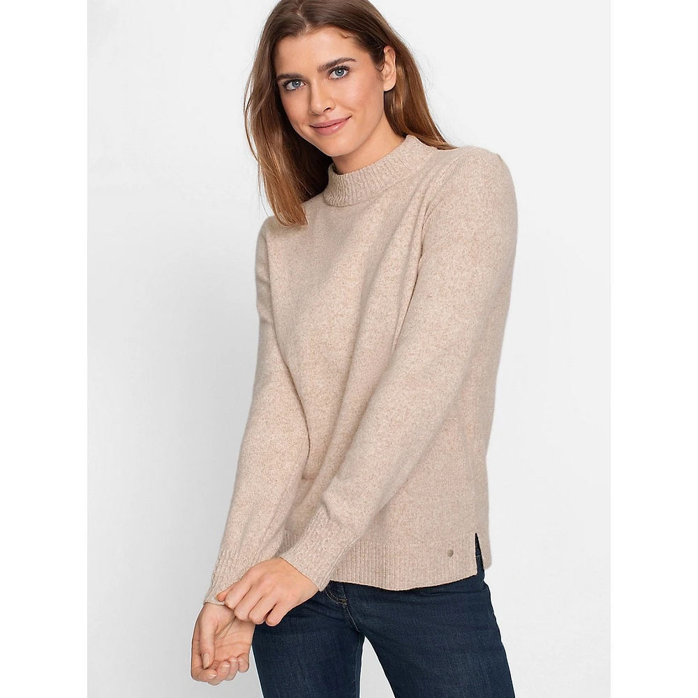 Mockneck Cable-Accent Sweater