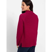 Chunky-Knit Mock-Neck Sweater