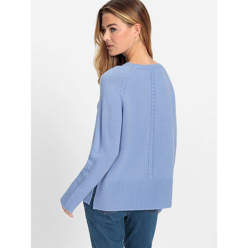 Merino Wool-Blend Cable-Detail Sweater