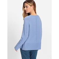 Merino Wool-Blend Cable-Detail Sweater