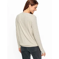 Textured Long-Sleeve Banded-Hem Top