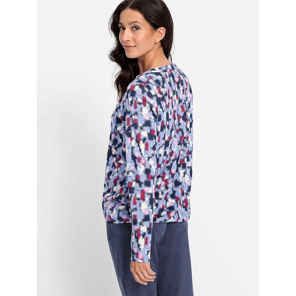 Digital Blur-Print Blouse