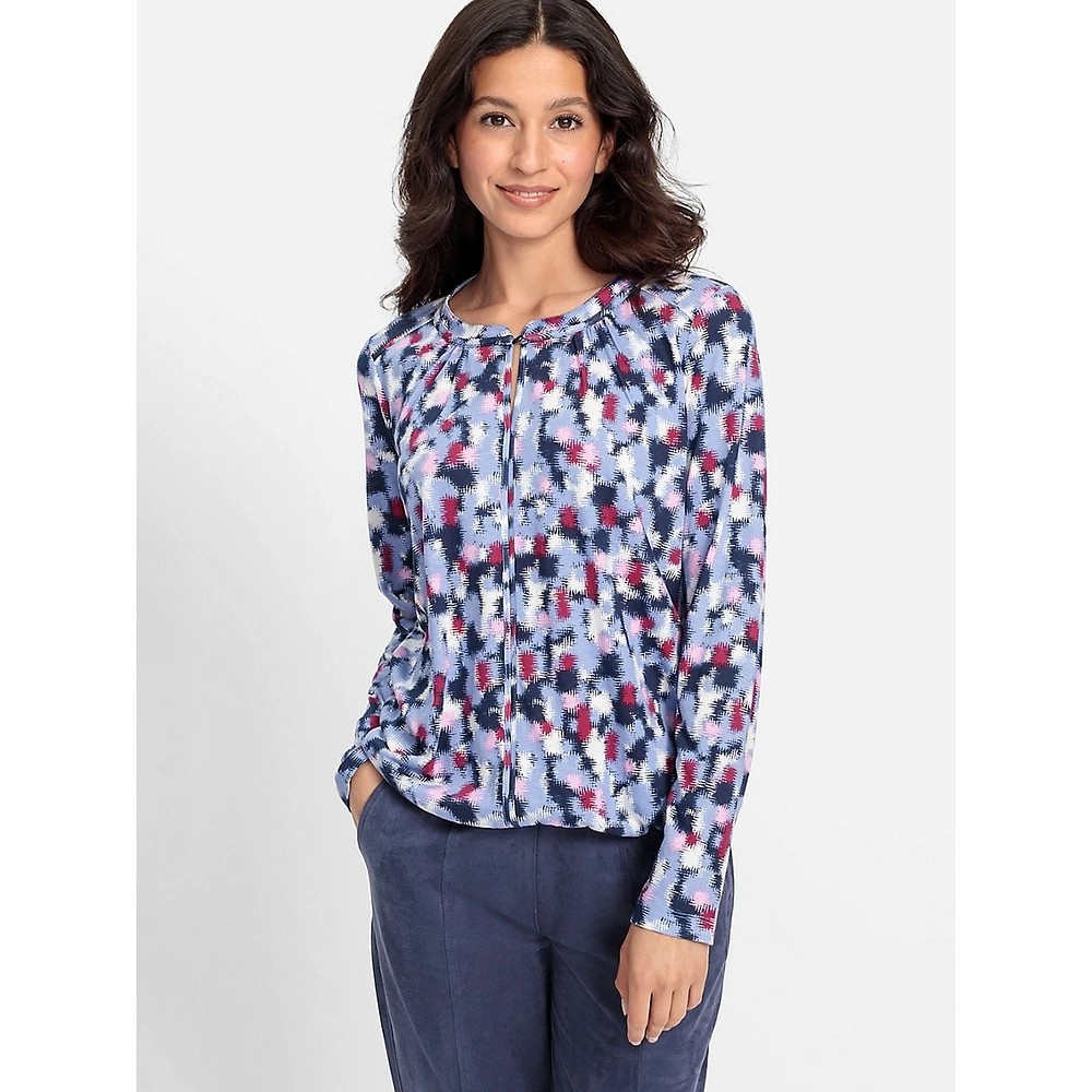 Digital Blur-Print Blouse