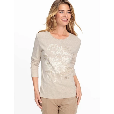 Placement Rose-Print Long-Sleeve T-Shirt