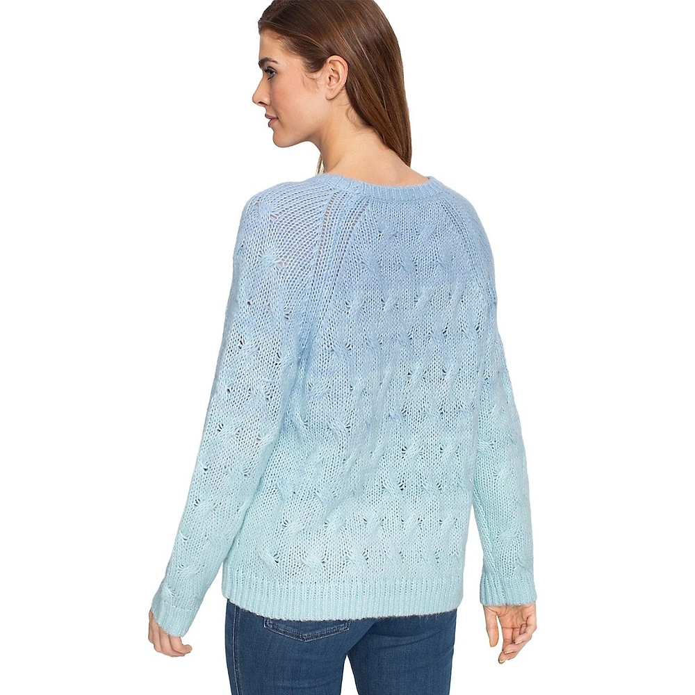 Ombré Cable-Knit Sweater