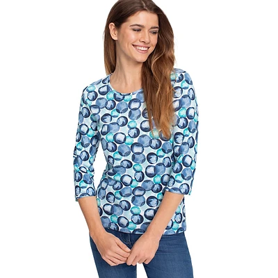 Bubble-Print Three-Quarter Sleeve T-Shirt