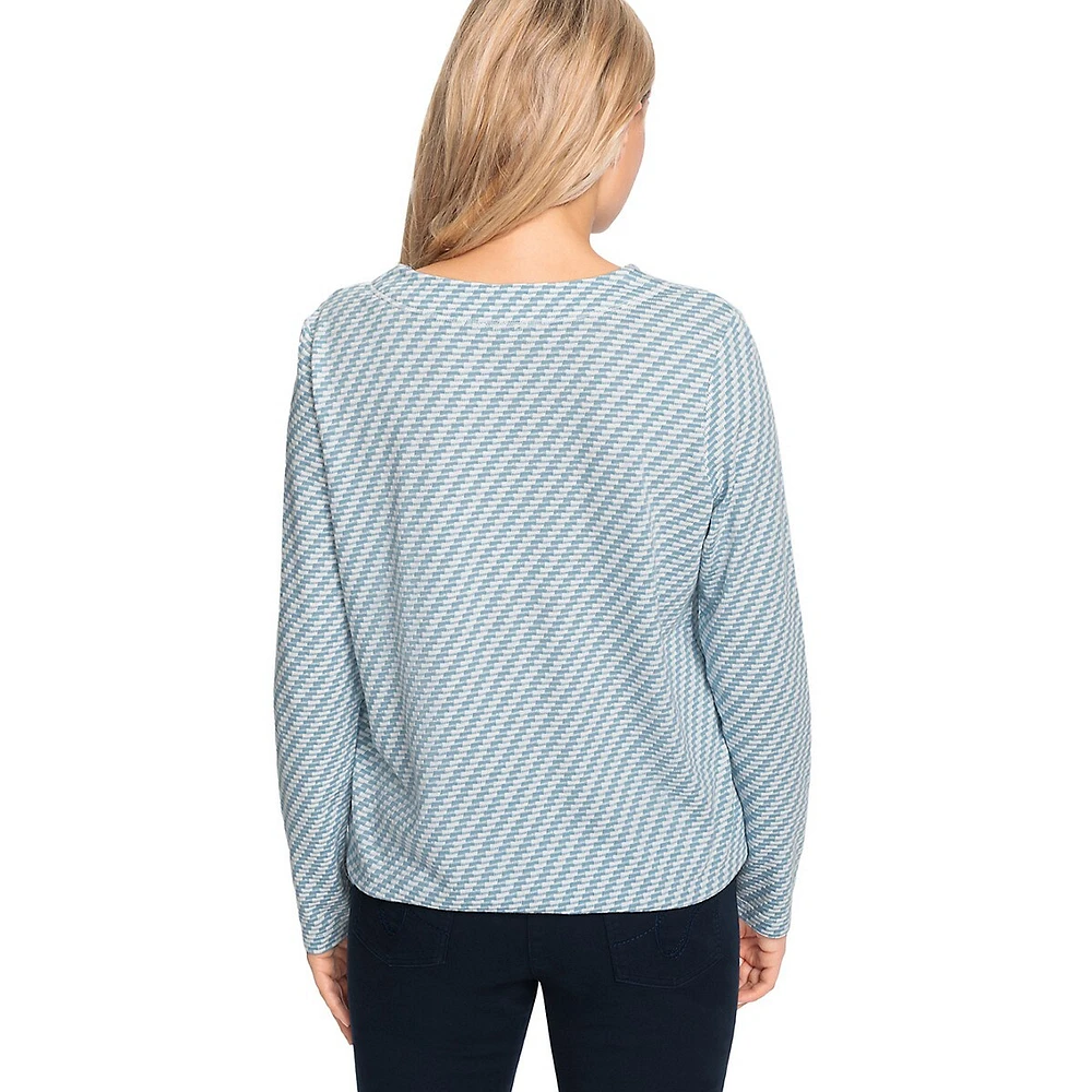 Textured Stripe Long-Sleeve T-Shirt