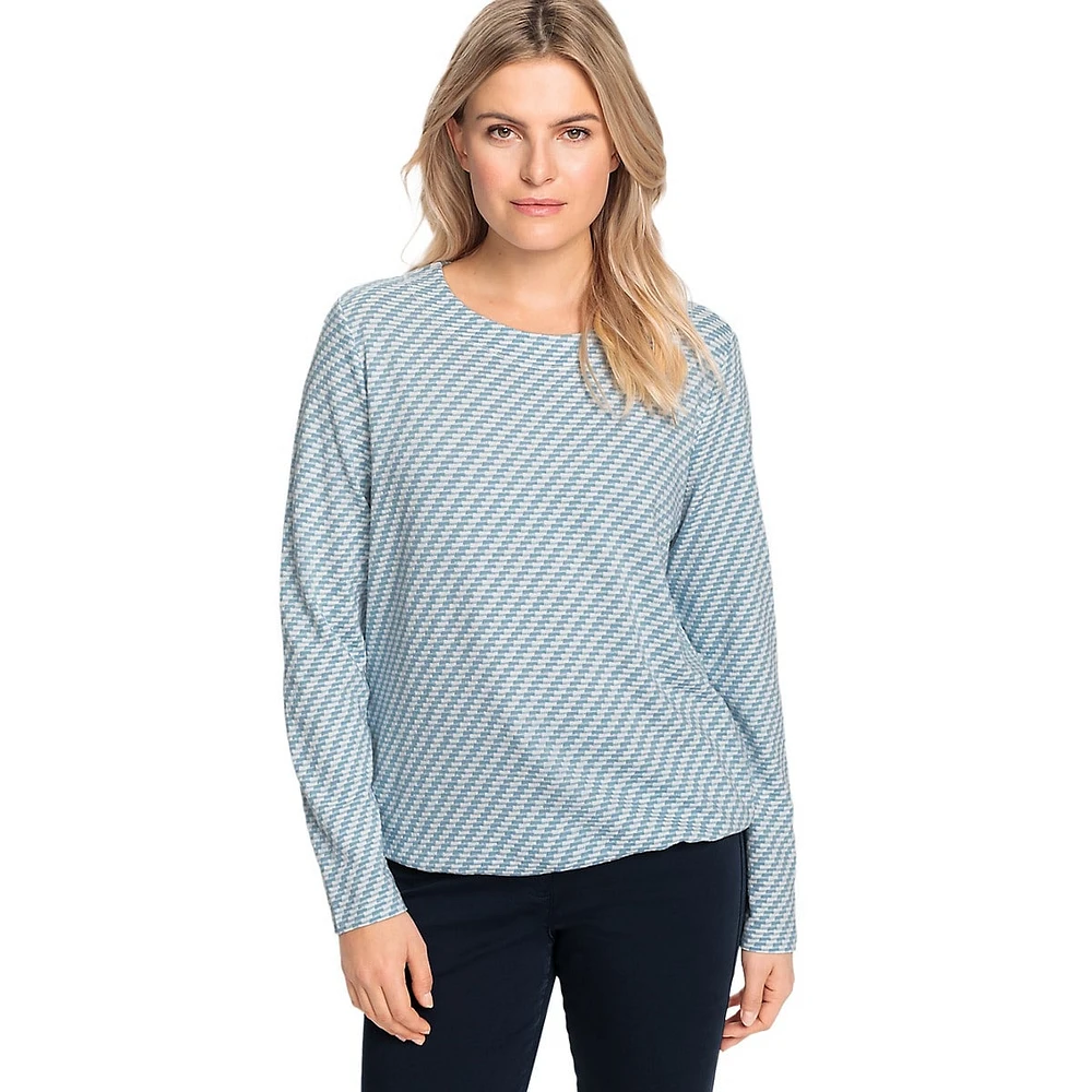 Textured Stripe Long-Sleeve T-Shirt