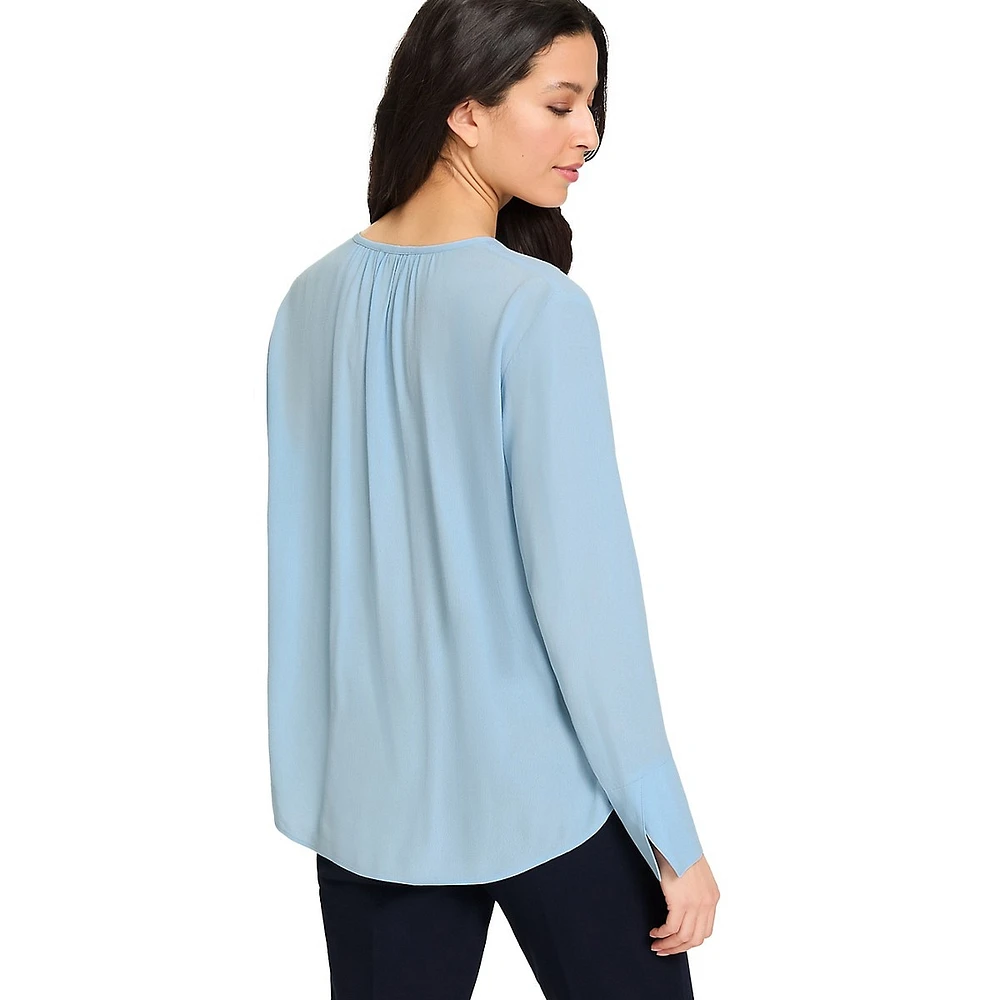 Self-Tie Keyhole Blouse