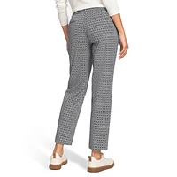 Lisa Fit Geo-Print Straight Ankle Dress Pants