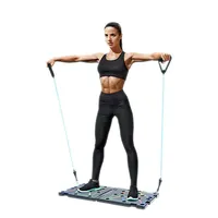 9 In 1 Push Up Rack Board System Fitness Workout Train Gym Exercise With 2 Resistance Bands And Pilate Bars
