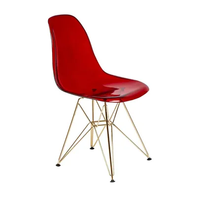 Cresco Molded Eiffel Side Chair With Gold Base
