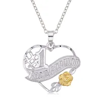 Sterling Silver #1 Grandmaman Heart Necklace