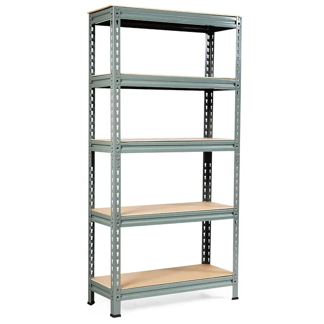 80.7 Double Wide 6-Shelf Bookcase Industrial Metal Storage Shelf