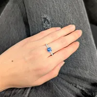 18k White Gold 1.08 Ct Sapphire & 0.52 Cttw Diamond Engagement Ring