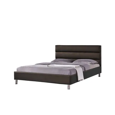 Modern Trends Espresso Pu Upholstered Queen Size Platform Bed (No Box Spring Required)