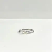 10k White Gold 0.45 Ct Princess Cut Canadian Diamond Solitaire Engagement Ring