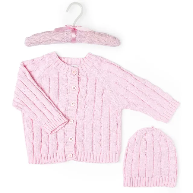 Baby Mode Signature 2-piece Knit Cardigan And Hat Hanging Set