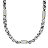 Men's All Stacked Up Two-tone Stainless Steel Chain Necklace