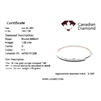 10k Gold 1.00 Cttw Canadian Diamond Bangle
