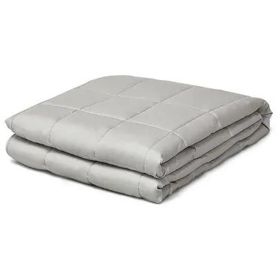 Weighted Blankets Full /queen/king Size 100% Cotton W/ Glass Beads Light Grey