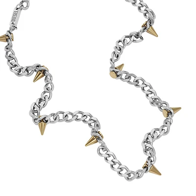 Men's Two-tone Stainless Steel Chain Necklace