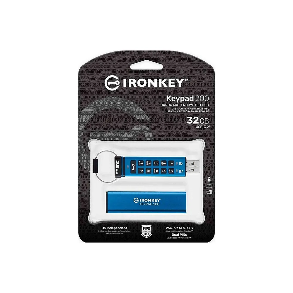 Ironkey Keypad 200 Encrypted Usb Flash Drive, 3.2 Gen 1