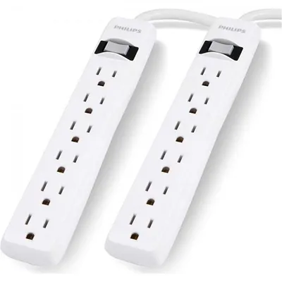 2 Pack 6 Outlet Surge Protector, 450 Joule Protection