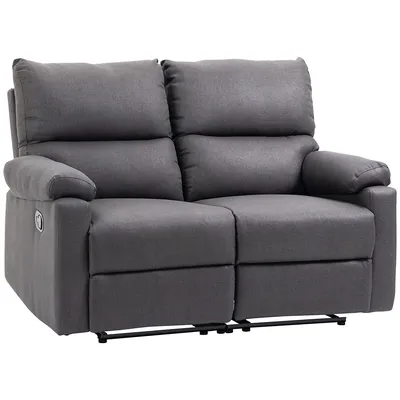2 Seater Recliner Sofa Linen Fabric Home Theater Seating