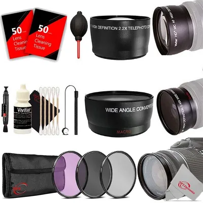 49mm 2x Hd Multi-coated Telephoto Lens Accessory Kit For 49mm Thread Lens