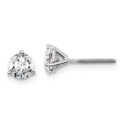 14k Gold 1/ Carat Total Weight Round Certified Vs/si D-e-f Lab Grown Diamond Screw Back Prong Stud Post Earrings
