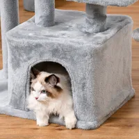Cat Tree For Indoor Cats, Multi-level Cat Condo, Perch, Grey
