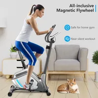 2-in-1 Elliptical Trainer Exercise Bike W/ Lcd Screen 8 Magnetic Resistances