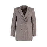 Women Regular Fit Double Breasted Lapel Collar Woven Jacket