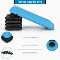 29" Adjustable Workout Fitness Aerobic Stepper Exercise Platform W/riser 4" -6" -8