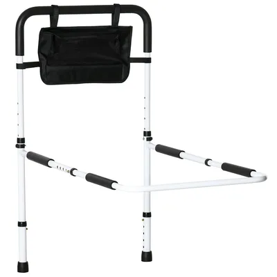 Bed Rail For Seniors With Adjustable Height Storage Pocket