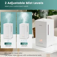 4l Ultrasonic Humidifier With 2 Mist Levels 12h Timer Sleep Mode For Large Room