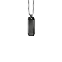 Precisionist Stainless Steel & 0.08 CT. T.W. Diamond Dog Tag Pendant Necklace
