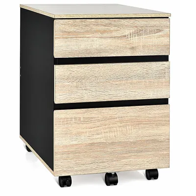 3-drawer Mobile File Cabinet Vertical Filling Cabinet For Home Office