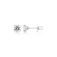 1.50 Carat Tw Laboratory-grown Diamond Solitaire Stud Earrings In 14kt White Gold